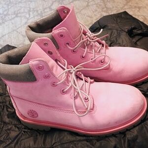 Timberland Pink Lace-Up Boots
